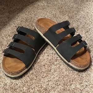 Flatform Footbed Espadrille Slides